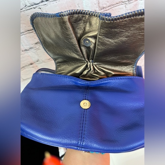 Chi by Carlos Falchi small bright blue crossbody. - Picture 6 of 8